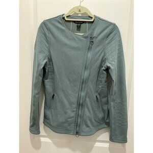 Athleta Moto Jacket Medium Greenish Grey Casual Work Travel Athleisure